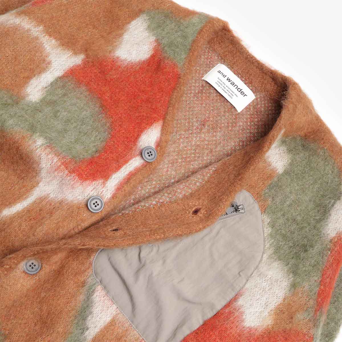 And Wander Shaggy Knit Mix Colour Cardigan - Image 5
