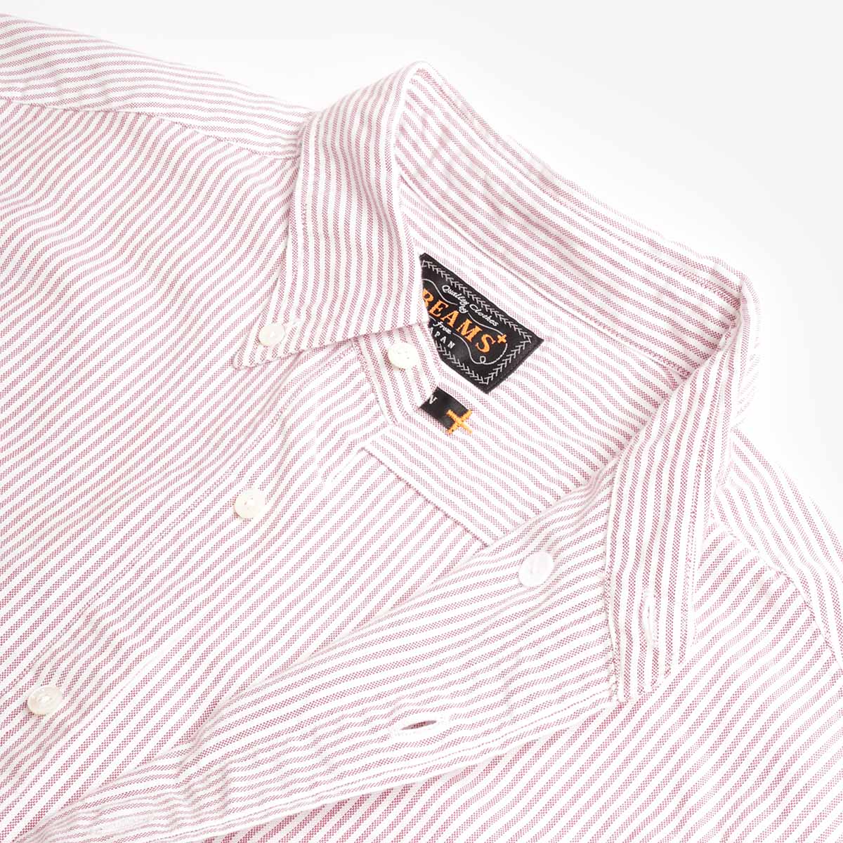 Beams Plus Button Down Oxford Candy Stripe Shirt - Image 4